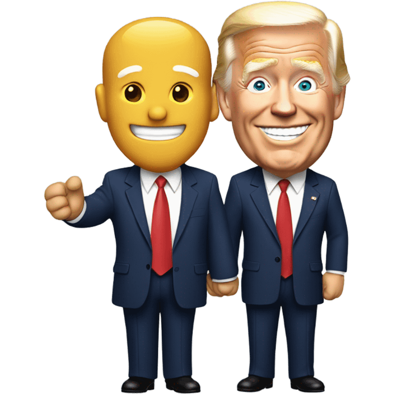 Trump holding hands with Biden  emoji