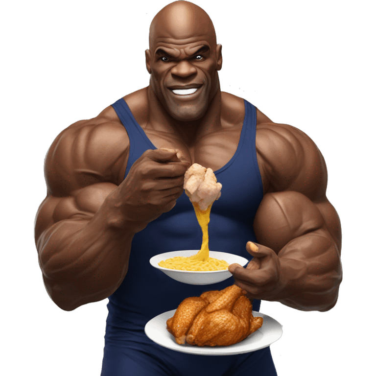 prime ronnie coleman eating chicken emoji