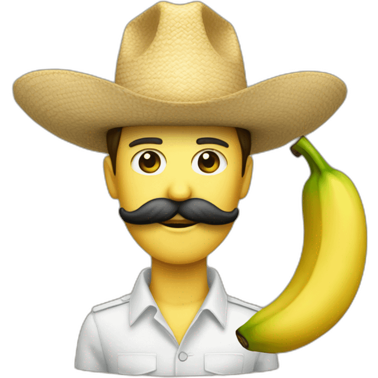 un platano con sobrero mexicano y un bigote emoji