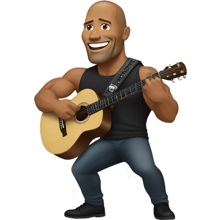 Dwayne Johnson playing the guitar emoji