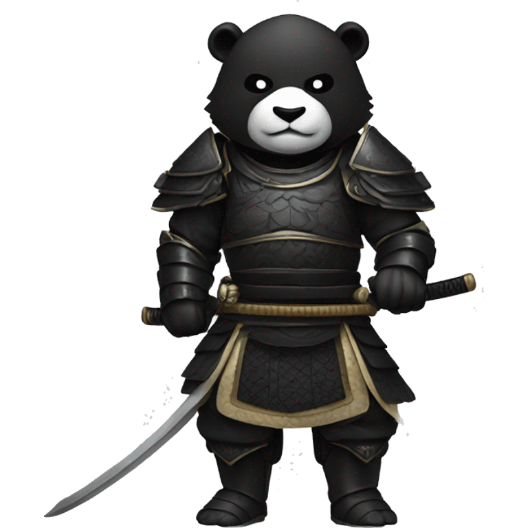 A black samurai with a big panda head emoji