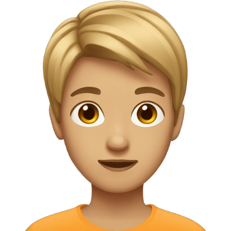 Teenager with light brown short hair emoji