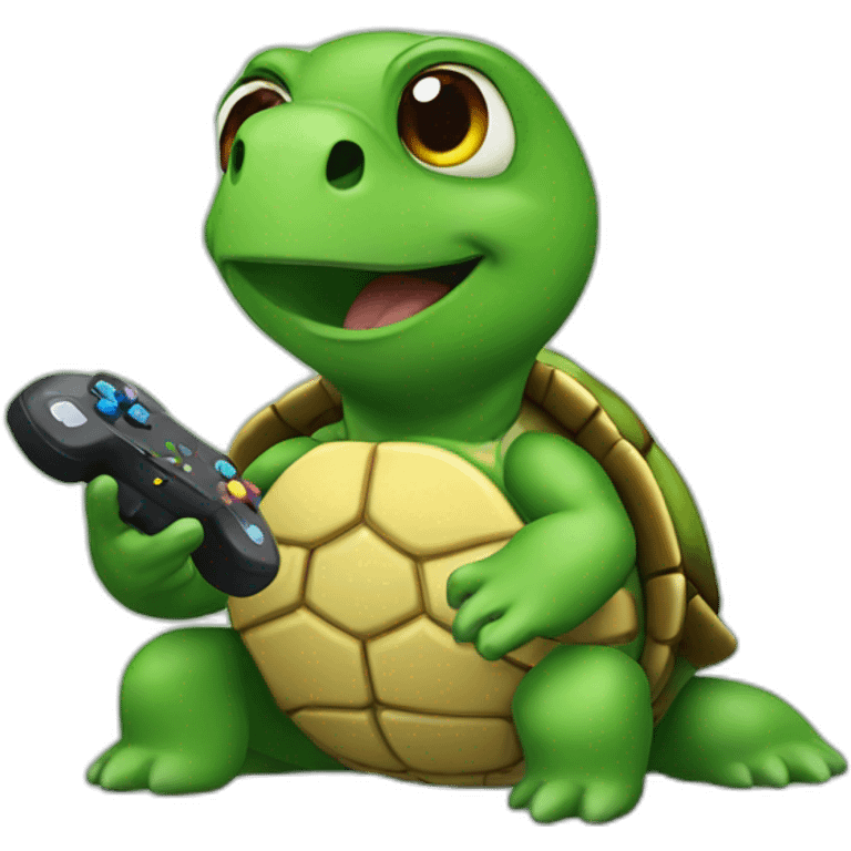 Turtle play video games emoji