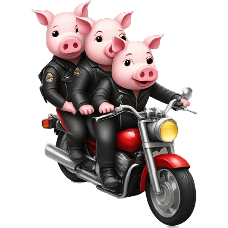 Three pigs on motorcycles  emoji