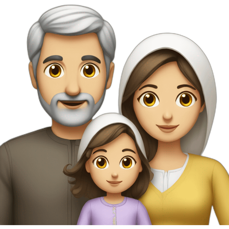 Iranian man, French wife, and baby girl emoji