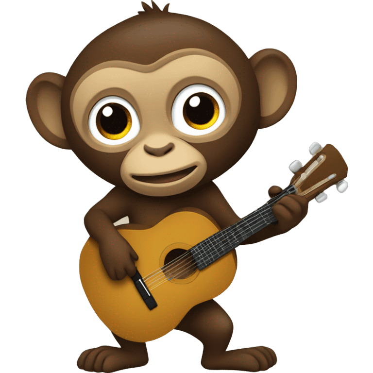 Macaco tocando violão emoji