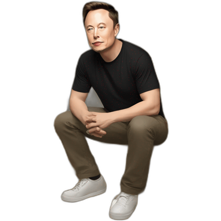 Elon musk sitting on gold bricks emoji