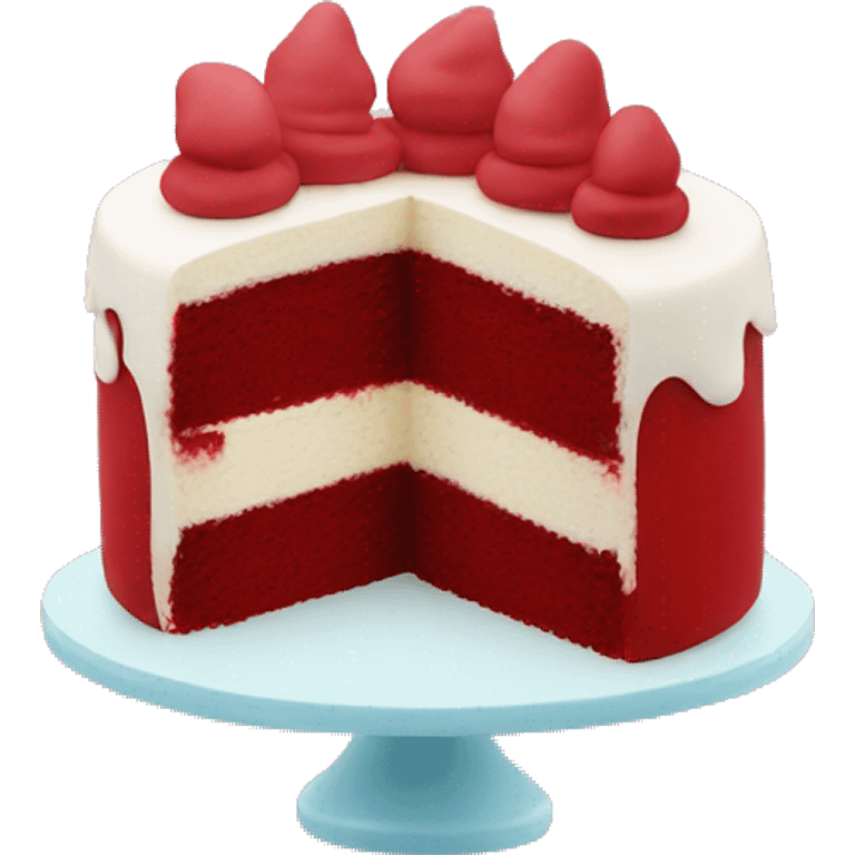 Kawaii red velvet cake  emoji