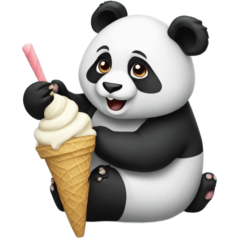 Panda eating ice cream emoji