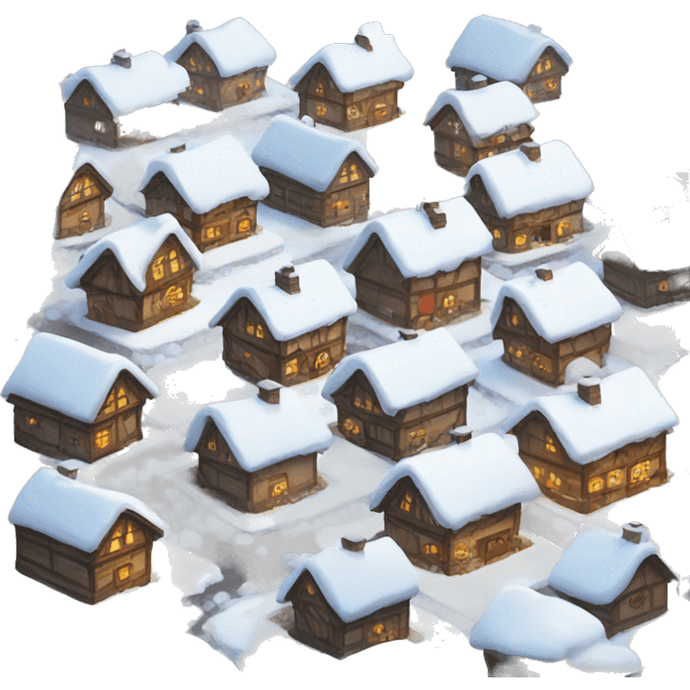 Cozy Village covered in snow emoji