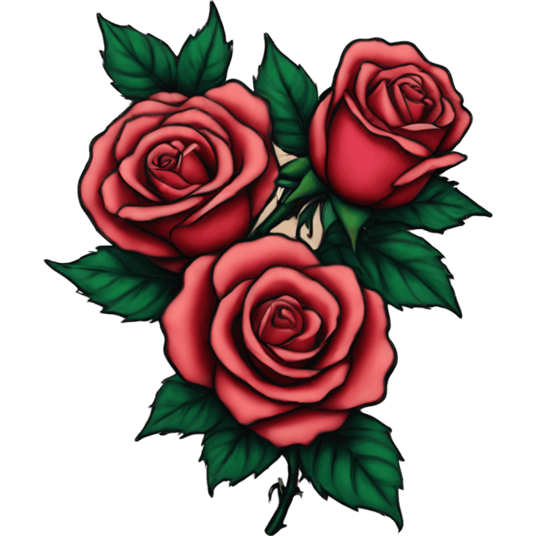 American traditional rose tattoo emoji