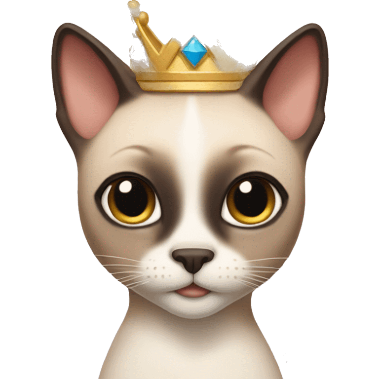 Siamese cat with a princess dress and crown  emoji