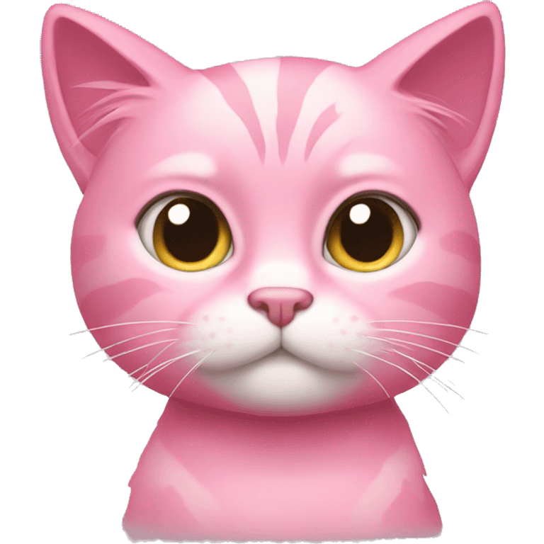 pink cat with sassy style and girlish hair emoji