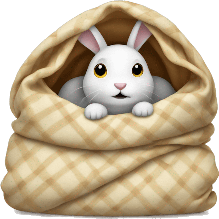 Rabbit in a blanket emoji