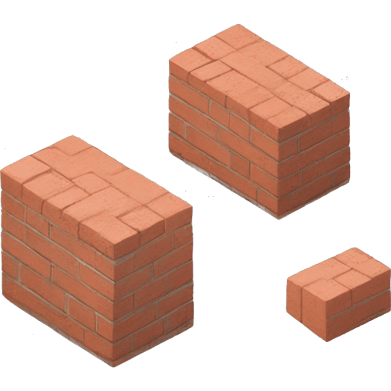 construction brick, one flat and one on to emoji