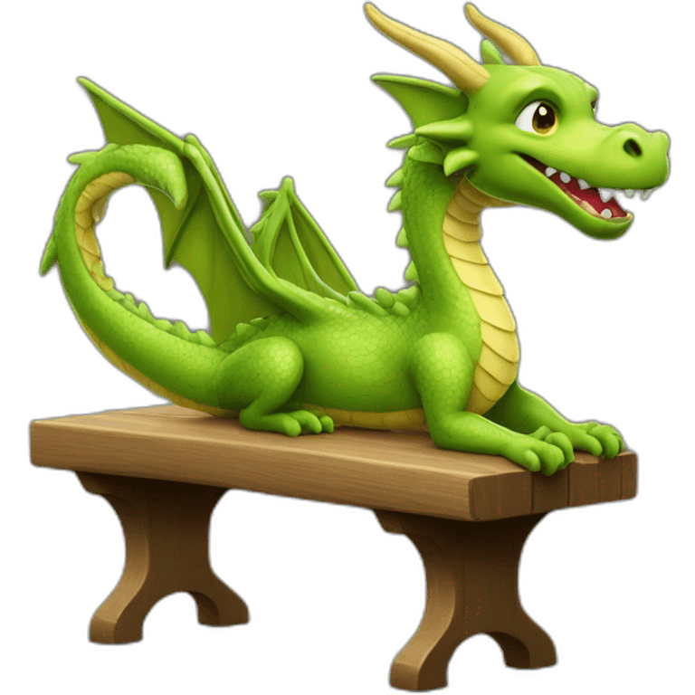 Dragon qui est sur un banc emoji