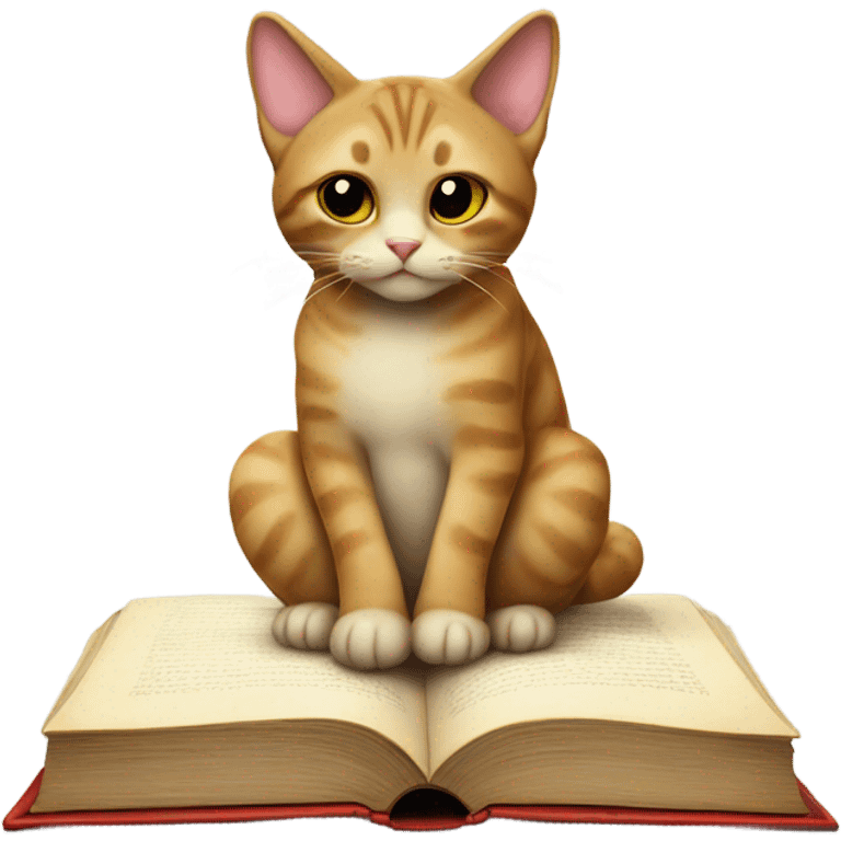 book with cat on top emoji