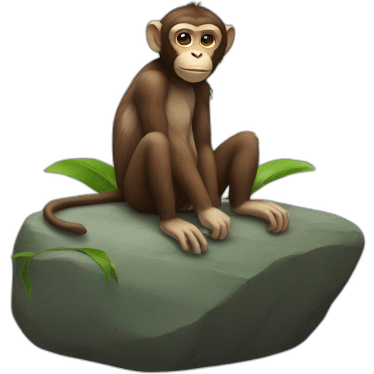 Monkey-on-a-rock emoji