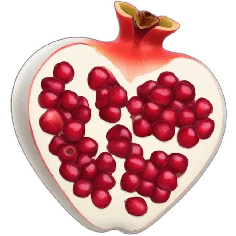 pomegranate white heart  emoji