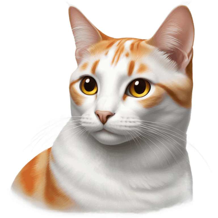 realistic cat Colors white Black Orange crowned portrait emoji