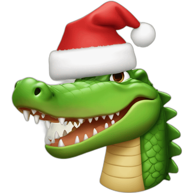 crocodile with santa hat emoji