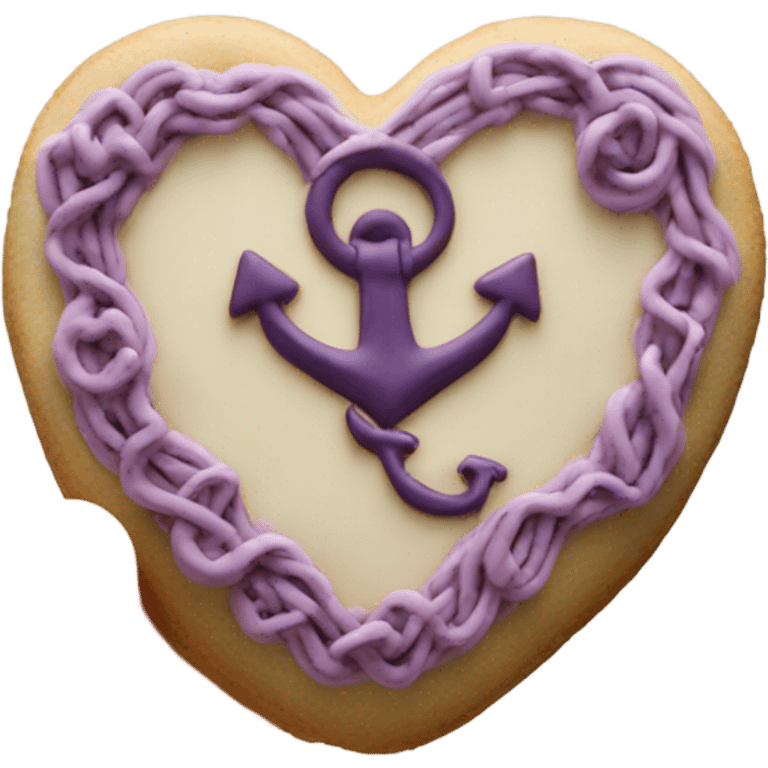 cookie heart with anchor emoji