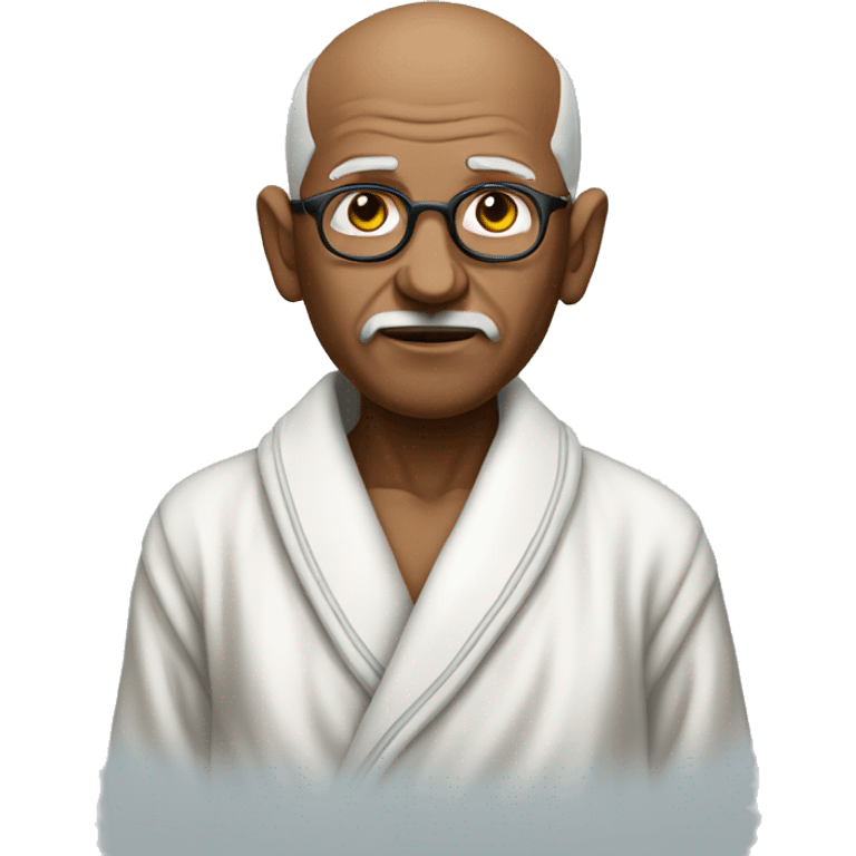 ghandi in a bathroom robe emoji