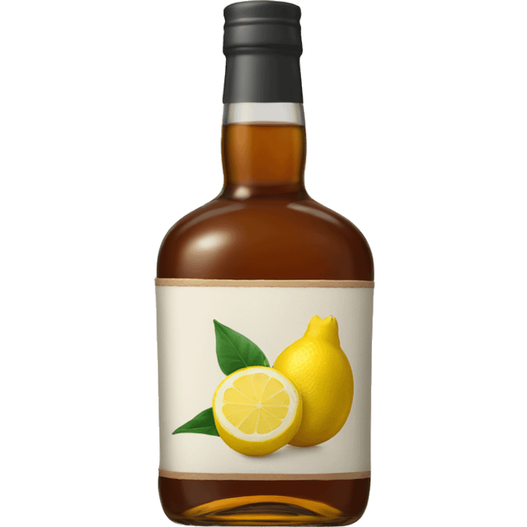 Bourbon, ginger, lemon bottle or label  emoji