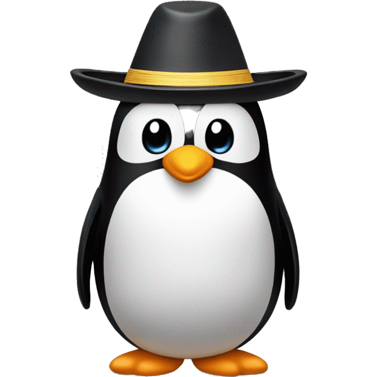 Pingüino con sombrero de copa emoji