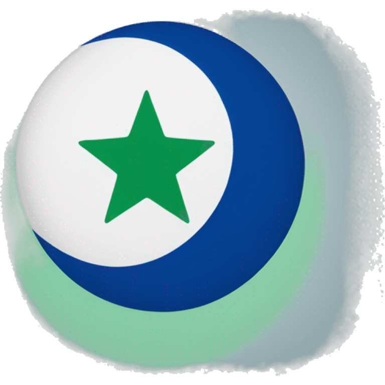 Nigerias flag with a blue crescent moon and star in the middle. emoji