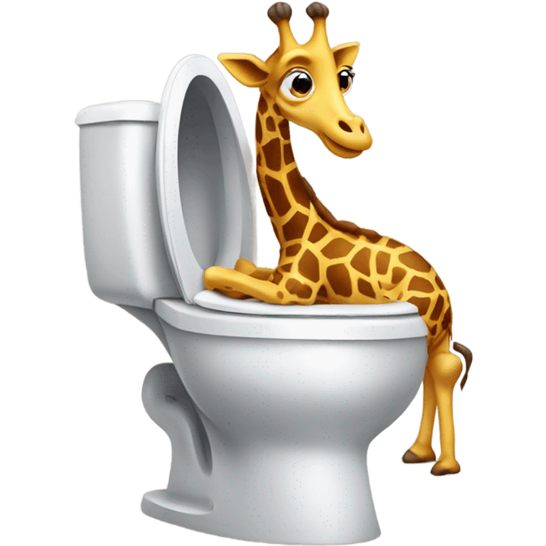 Giraff stuck in a toilet pooping emoji