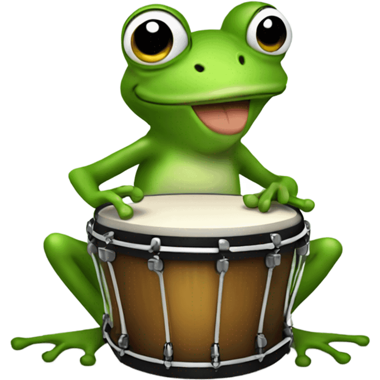 frog playing bongos emoji