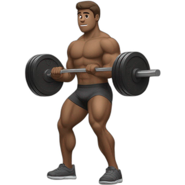 Weighted squat bar man emoji