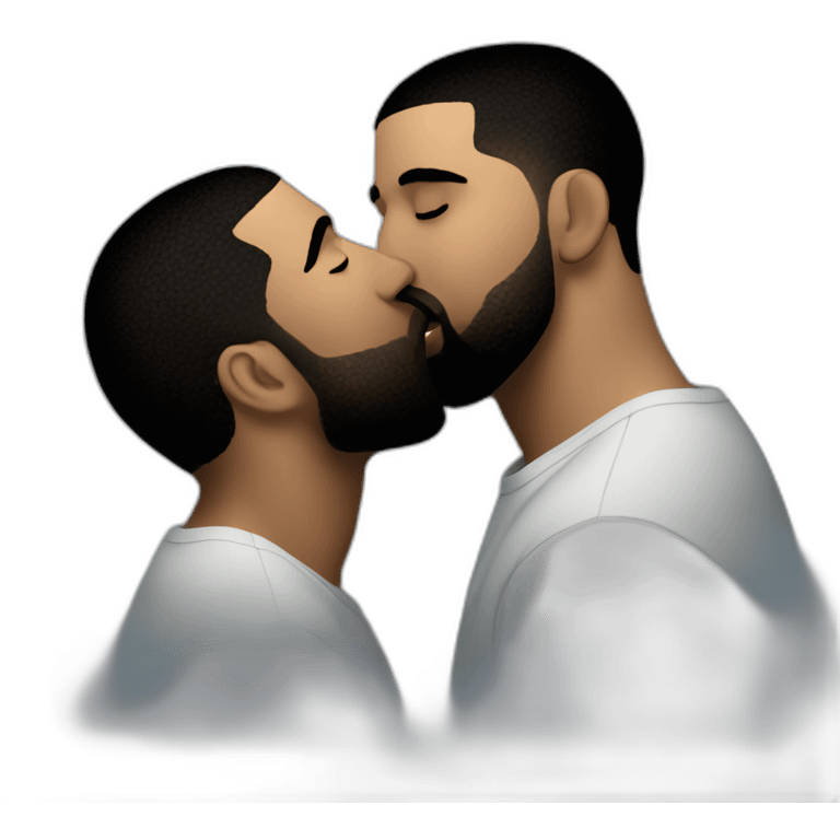 Drake kissing Kanye West emoji