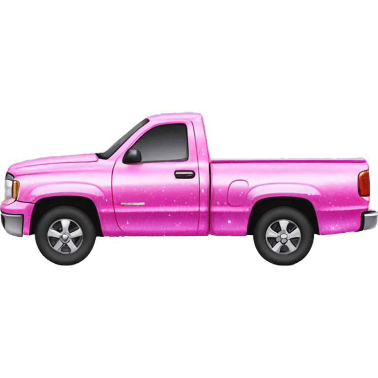 Pink ombre pickup truck with glitter  emoji