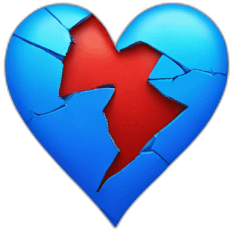 Broken red blue heart emoji