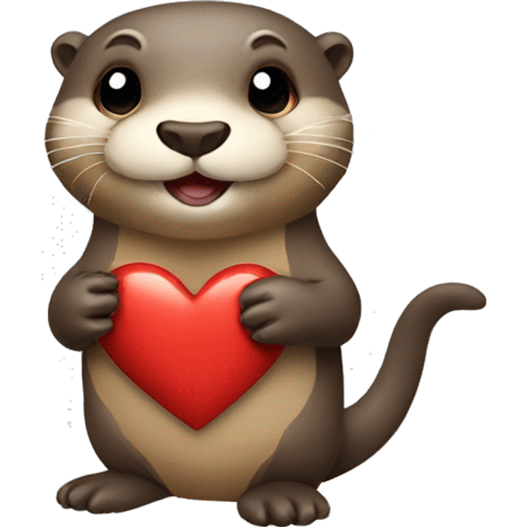 Otter with heart emoji