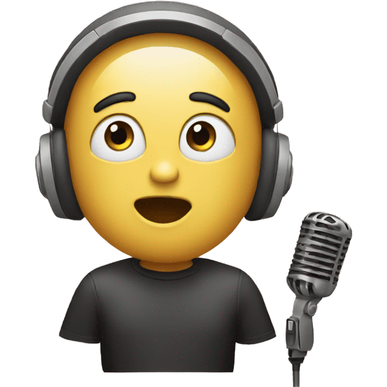 Emoji of man singing to a fan emoji