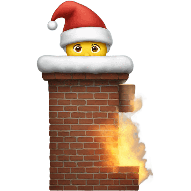 Santa coming down a chimney  emoji