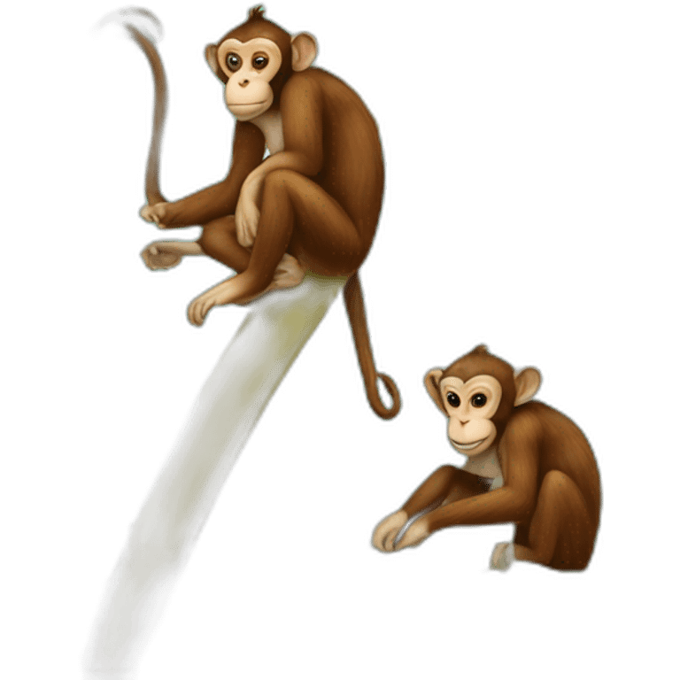 3 monkeys on a banana tree emoji