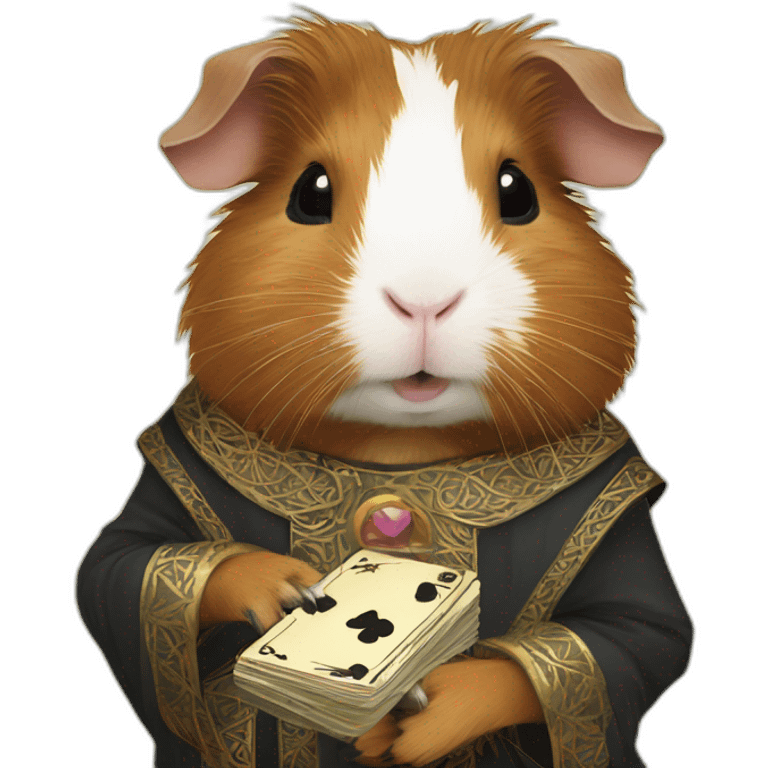 Guinea pig with tarot cards emoji