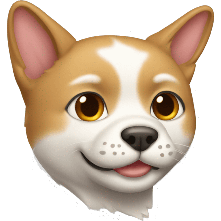 perro blanquito como un gato emoji