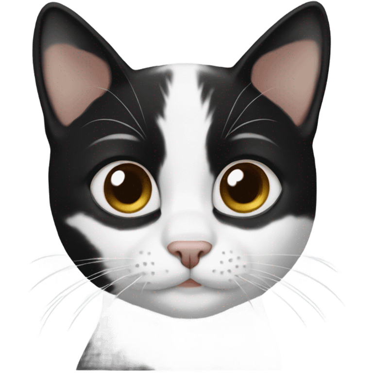 Shorthair black and white cat emoji