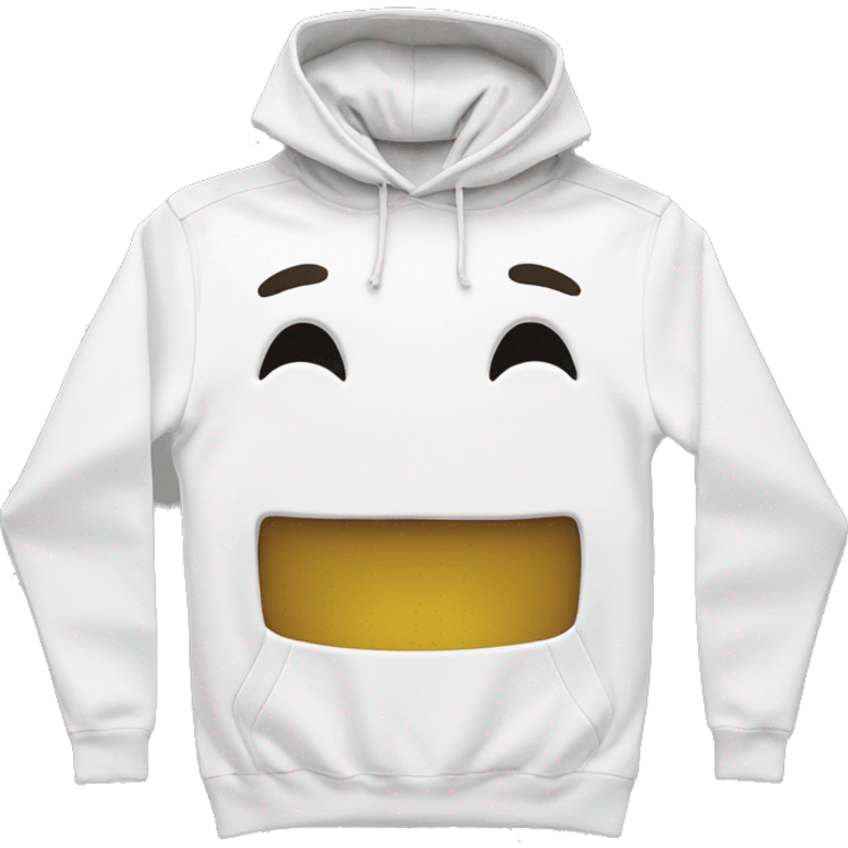 White color pullover hoodie no person emoji