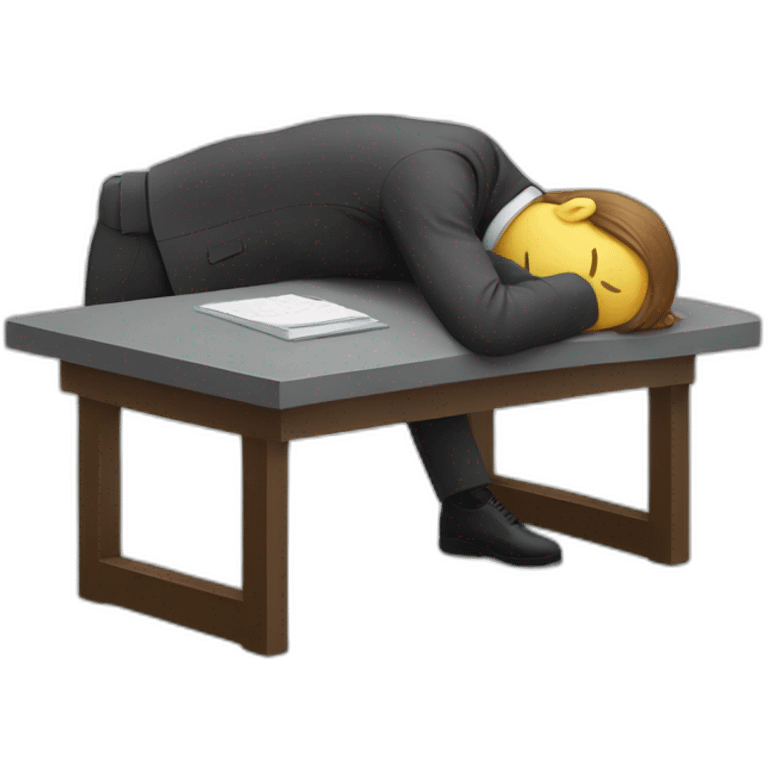 sleeping on office table emoji