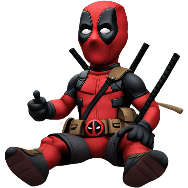 Deadpool at beach emoji