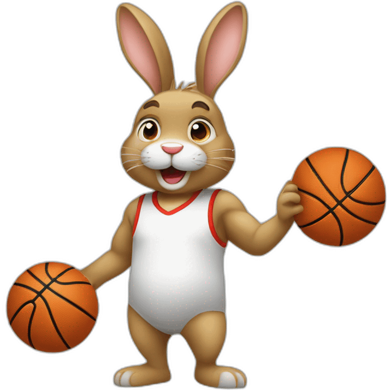 un lapin avec des yeux de ballon de basket emoji