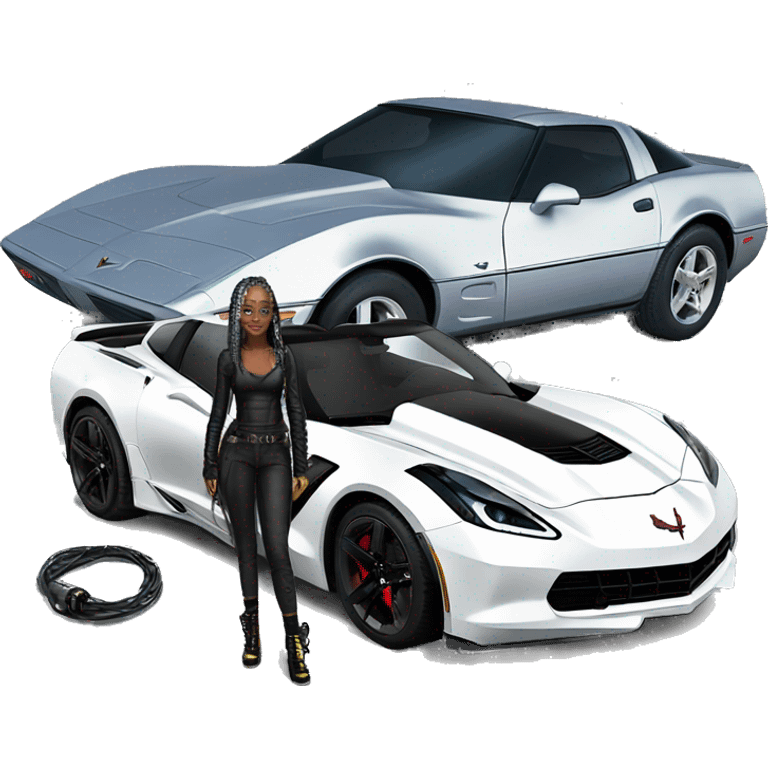 cyber punk next to corvette emoji