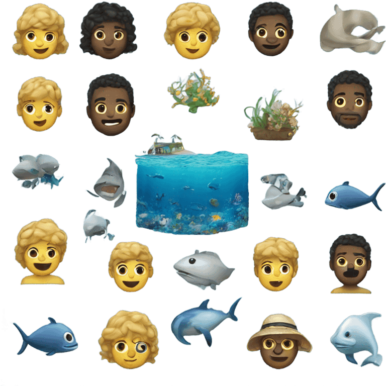 Please create a ocean themed emoji pack  emoji