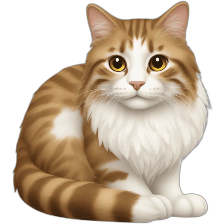 Norwayjan Forest cat white lightbrown emoji